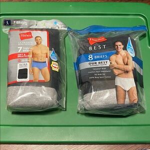 Hanes Men's Tagless Briefs - Blue and White